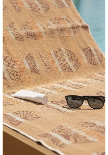 Turuncu Aztec %100 Pamuklu Plaj Havlusu 70x140 Cm Çok Renkli