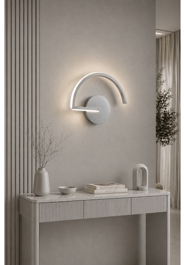 Mori Modern Led Duvar Apliği Günışığı Gri