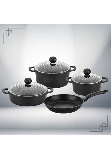 Elmas Döküm 7 Parça Set Siyah