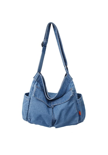 Skycity Büyük Kapasiteli Kadın Denim Çapraz Çanta - Yumuşak Poliester Astarlı, Şık Ve Konforlu Koyu Mavi