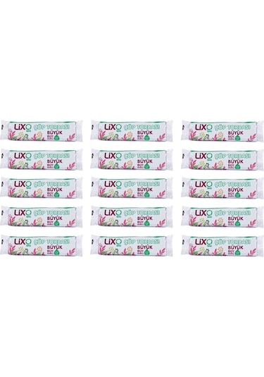 Lixo Büyük Boy Çöp Torbası 65x80 Cm 10lu Rulo x 15 Paket 150 Adet