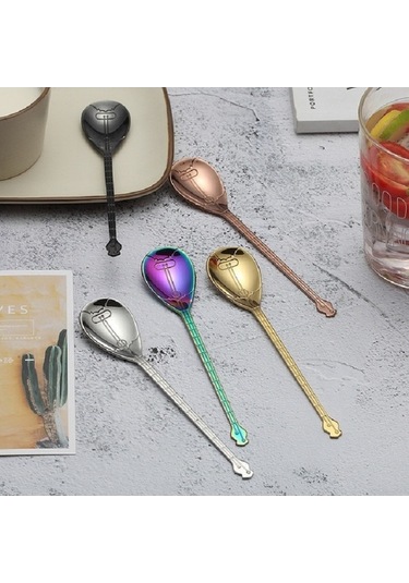 Dancemonkey Paslanmaz Çelik Kahve Mutfak Karıştırma Kaşığı Ahşap