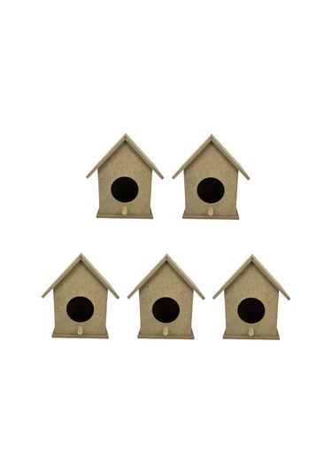 Çantayurdu Küçük Boy Beşli Boyanabilir Ahşap Kuş Evi 13x10 Cm