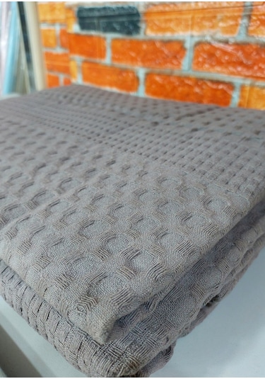 Şaheser %100 Pamuk Çift Kişilik Pike 240x220 Tek Pike -gri V2