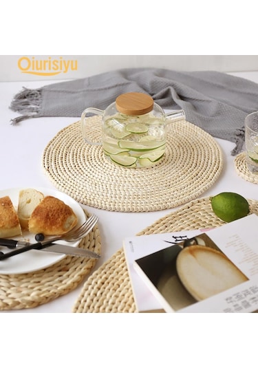 Rattan Örgü Yuvarlak Oval Servis Altlığı 11cm Diğer