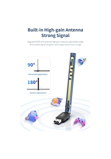 Sones Comfast Cf-940f 300mbps Wifi6 Usb Adaptörü 2.4ghz Wifi Anten Kablosuz Ağ Kartı