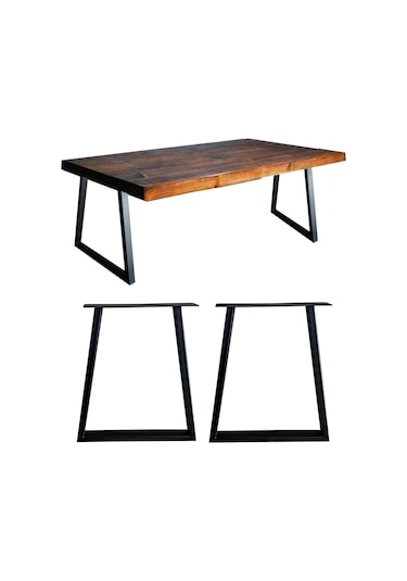 Metal Ayak Ahşap Masif Kütük Bank Sehpa Ayağı