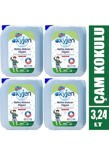 Bingo Çamaşır Suyu 3240ML Oksijenli Çam Kokulu (4 Lü Set)