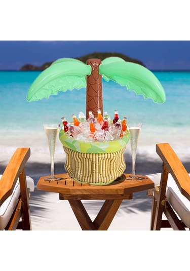 Mufunye Hafif Pvc Ağac Şekilli Sıcakken Serinletici, Deniz/pool Partileri İçin İçecekler Ve Buz Saklama Kabı, Havalandırılabilir Taşınabilir