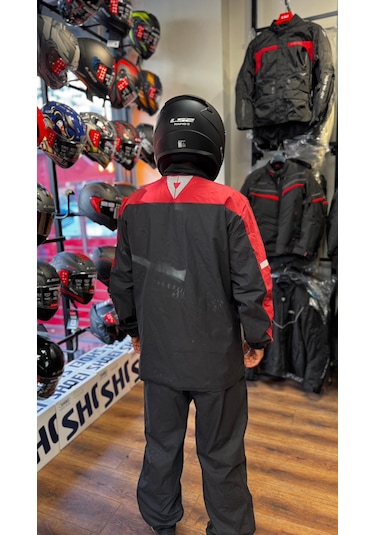 Venom Motorcu Yağmurluk Pu Kırmızı Siyah