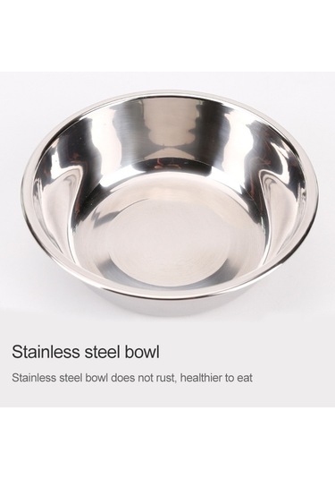 Cbtx Slow Food Şok Önleyici Paslanmaz Çelik Çift Kase Kedi Mama Kasesi