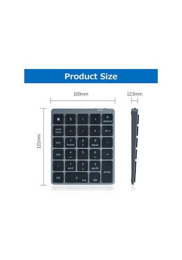 28 Tuşlu Kablosuz Sayısal Klavye Finansal Muhasebe Ofis Klavyesi Bt+usb Çift Modlu Bağlantı Dahili Lityum Pil