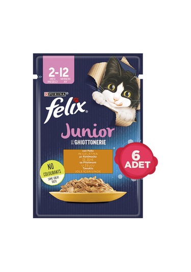 Purina Felix Tavuk Etli Pouch Yavru Kedi Maması 6 x 85 G