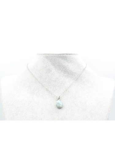 Hakiki Doğal Atlantis Larimar Taşı Kolye Ucu Mavi