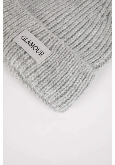 Defacto Kadın Dokuma Etiketli Kışlık Bere R7539az24wngr211 Gri