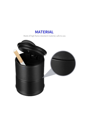 Araç İçi Işıklı Küllük Işıklı Kapaklı Araba Küllüğü Oto Küllük