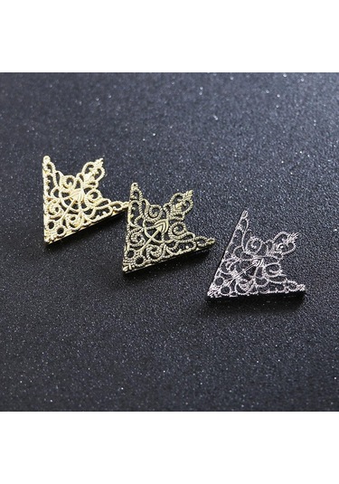 Altın Broş Vintage Üçgen Gömlek Yaka Pin Içi Boş Metal Iğne Broş Kadın Erkek Yaka Pin Elbise Dekor Altın