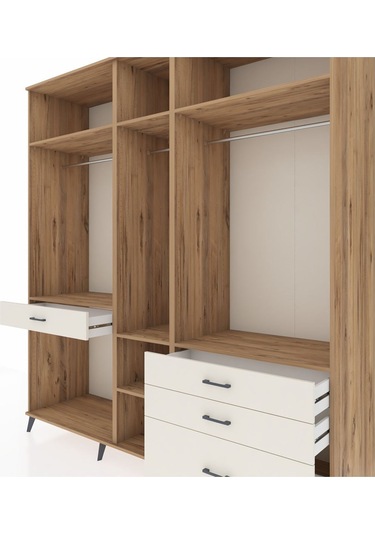 Kronos Dolap 7 Raflı 4 Çekmeceli 3 Askılı 220x59x243 Çam-çam/aytaşı Atlas Çam/aytası