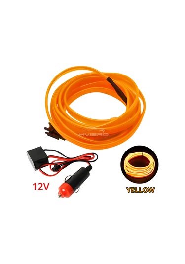 Sıcak Satış 1/2/3/5m Araba Iç Aydınlatma Led Kapı Şeritleri Dekorasyon Çelenk Teli Yellow-cigarett 3m 1 Piece Set