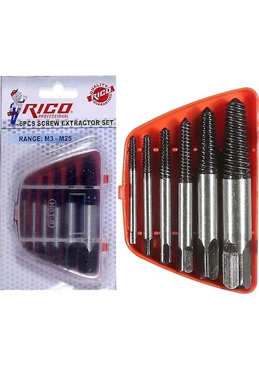 Rico 005-rc3216 Ters Kılavuz Kırılmış Vida Civata Sökme Seti