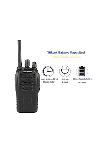 4lü Baofeng Bf-88e Lisanssız Pmr El Telsizi Kulaklık Set