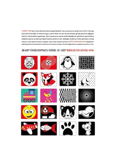 Diytoy Tummy Time Aynalı Zeka Kartları-eğitici Kartlar