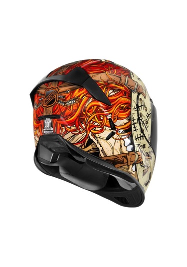 Icon Airframe Pro Topshelf Kapalı Motosiklet Kaskı Siyah Beyaz Kahverengi Turuncu