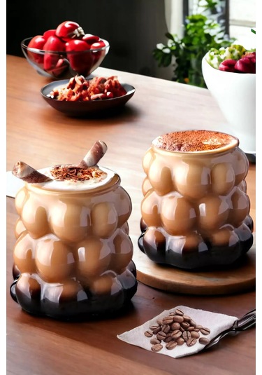 4 Adet Üzüm Kabartmalı Borosilikat Cam Bardak Sunumluk Pinterest Bubble Bardak Soğuk Kahve Bardağı 350 Ml Şeffaf