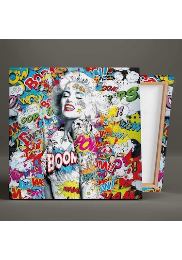 Marilyn Monroe Sokak Sanatı Grafiti Kare Hd Baskı Kanvas Tablo