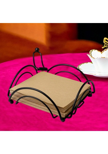 Homyl Dik Peçete Dispenseri Peçetelik Yemek Masası Siyah Siyah