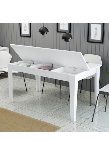 Milan Yemek Masası - Beyaz / Beyaz