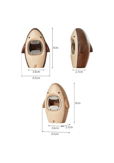 Novahub Ahşap Köpekbalığı Tasarımlı Sevimli Şişe Açacağı - Ev Ve Masaüstü Dekoru İçin Kahverengi, Ahşap Balık Şişe Açacağı Kahverengi