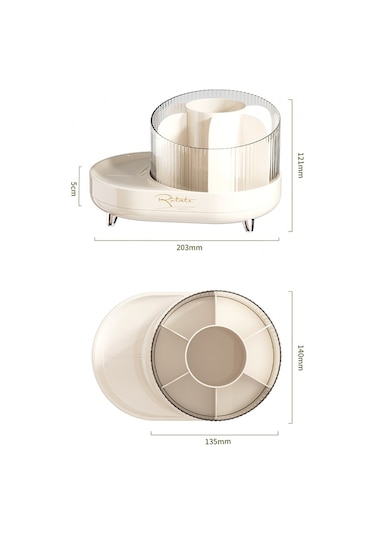 Cbtx 8374 Masaüstü Makyaj Fırçası Varil Kalemlik Kozmetik Dönebilen Saklama Kutusu