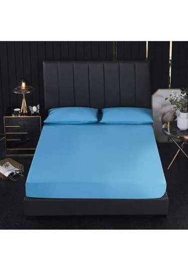 Novahub Moden Minimalist Mavi Yatak Örtüsü - Su Geçirmez, Elastik Bantlı, Nefes Alabilir, Bebek İçin Mavi