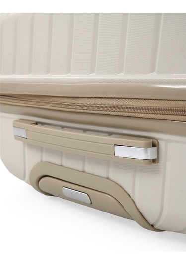Ççs 5239 Polipropilen Büyük Boy Valiz Beyaz-bej Beyaz - Bej