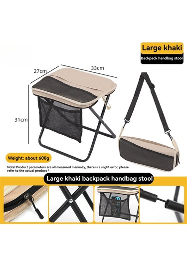 Moveevo Küçük Siyah Taşınabilir Dış Mekan Sandalyesi - Çanta Şeklinde Katlanır, X-şekilli Dayanaklı, Camping-balıkçılık İçin 500g Hafif Siyah