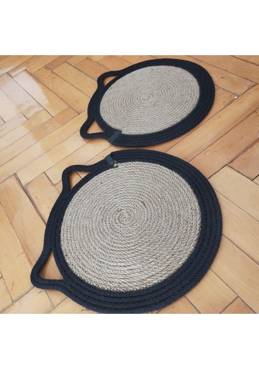 Hasır-siyah Kedi Evcil Hayvan Mama Paspası