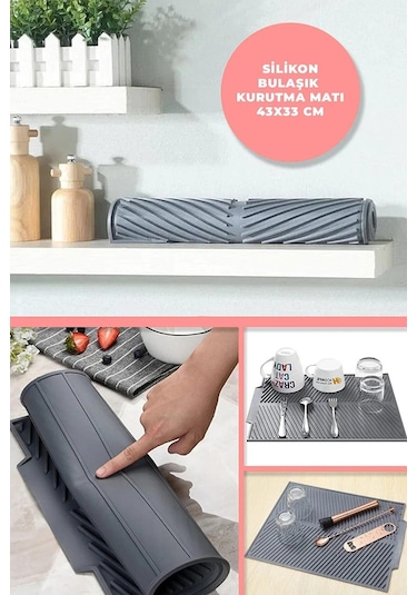 ORSA HOME BÜYÜK BOY SİLİKON BULAŞIK KURUTMA MATI BULAŞIKLIK ALTLIĞI
