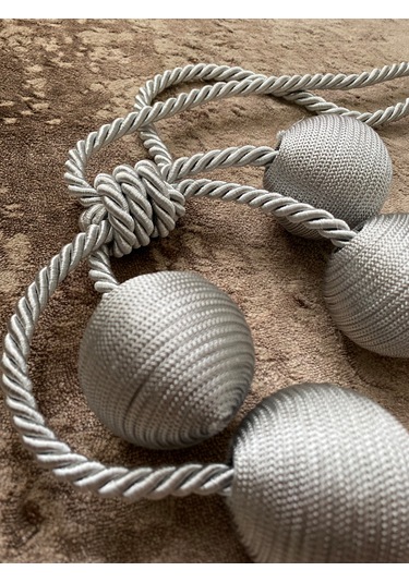 Modern Sarım 4 Toplu Braçol Kornişe Takmatik Ipli Tavan Perde Aksesuarı Gri