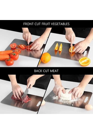 1 Adet Paslanmaz Çelik Ağır Kesme Tahtası Doğrama Tahtası Ev Mutfak Aracı İçin 24 15cm