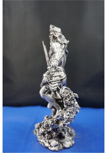 Mitolojik Tasarım Poseidon - Ev Ofis Dekoratif Hediyelik Aksesuar 26 Cm Gümüş