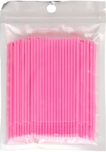 Qingmipy Göz-burun-dudak Ve Kirpik Temizliği İçin Multifonksiyonlu Plastik Pamuk İğnesi - 100 Adet, Pembe, Poşetli