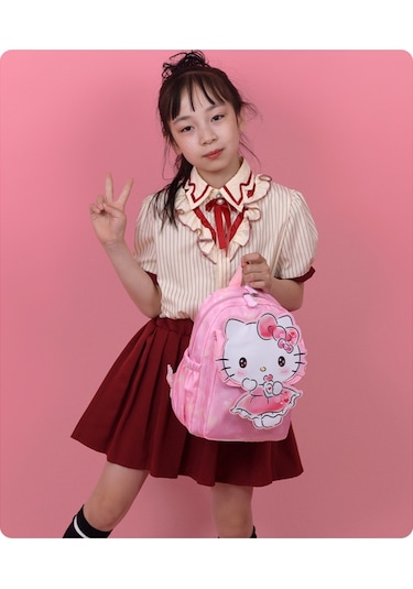 Anaokulu Karikatür Desenli Sırt Çantası-pembe