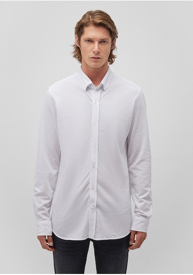 Mavi - Beyaz Örme Gömlek 0211092-620 Beyaz
