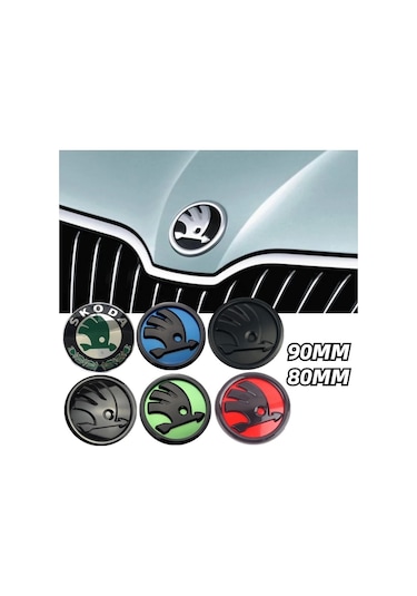 Parlak Siyah 9cm-pcs-80mm 90mm Abs Amblem Skoda Fabia 1 2 Octavia A7 Rs Superb Hızlı Yeti Karoq Görüş Araba Kafa Ön Ark