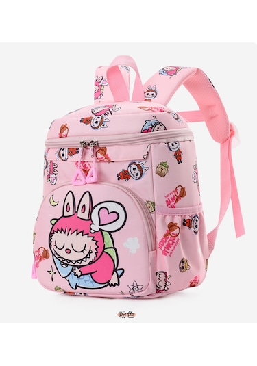 Çocuk Sevimli Karikatür Büyük Kapasiteli Sırttantası-pembe Pembe