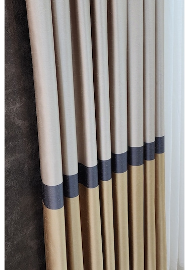 Vita Fon Perde Krem Gri Hardal Renk Krem