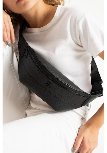 Kadın Bel Çantası Freebag Suni Deri Göğüs Çantası Fonksiyonel Kullanım 25 12 Cm Siyah