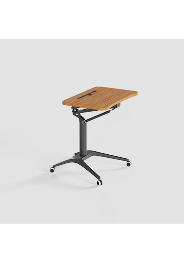Karr Office D-FLEX-S Mobil Yükseklik Ayarlı Masa - Bambu Tabla - Siyah Ayak Bambu