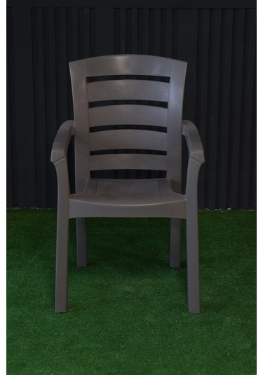 Alezy Didim İstiflenebilir Bahçe Balkon Koltuk Sandalye 6 Adet Gri